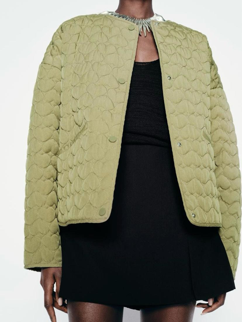 Chaqueta acolchada corazones