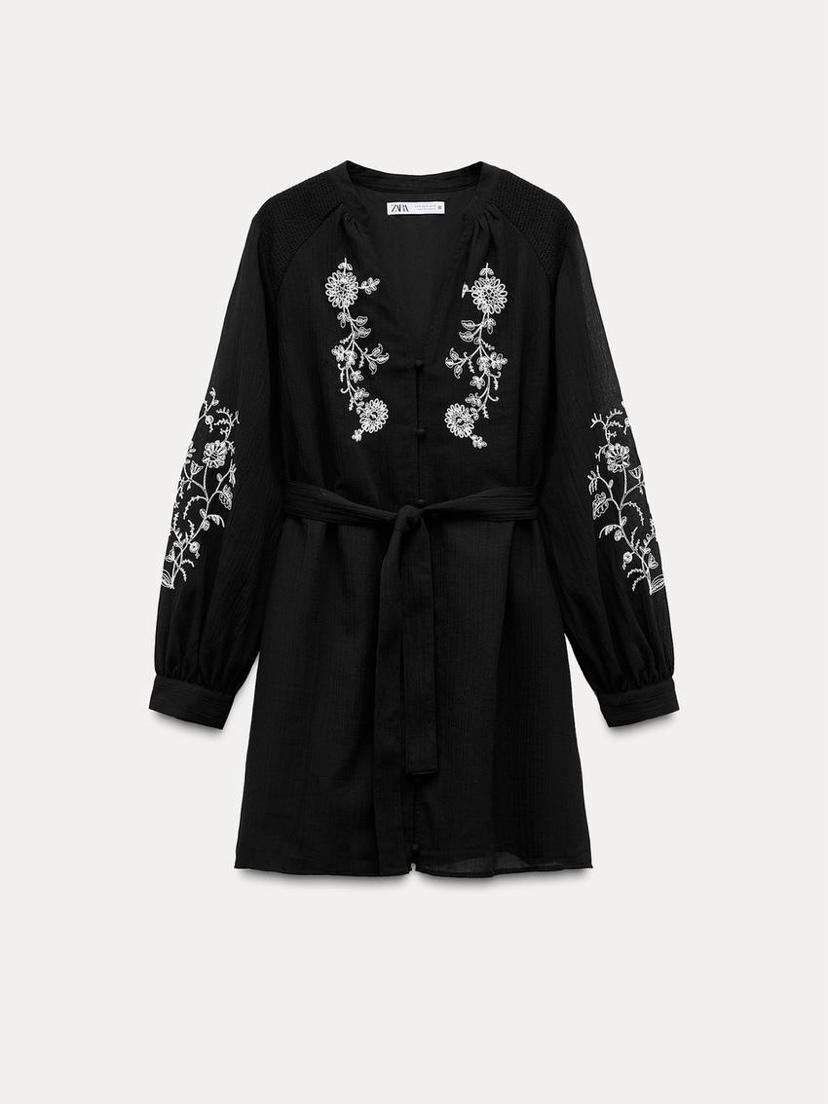 Vestido negro flores