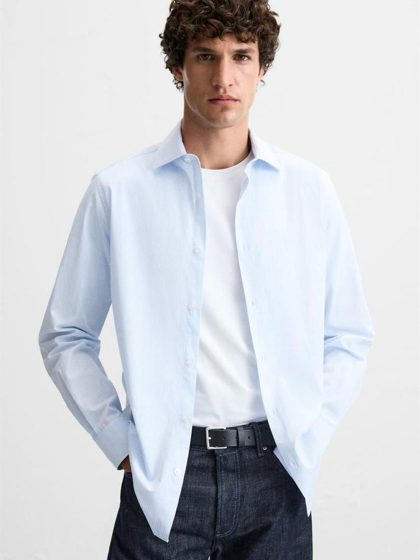 Camisa de rayas azul