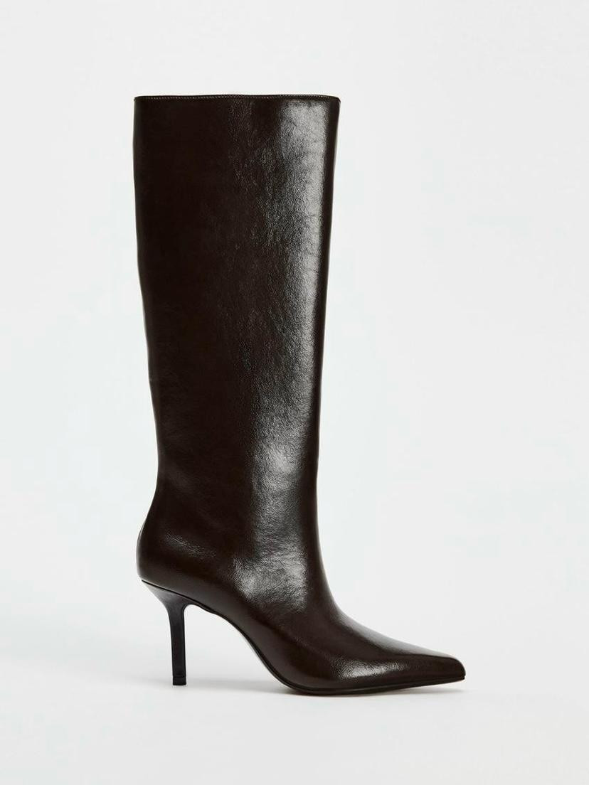 Botas de tacón de piel negras