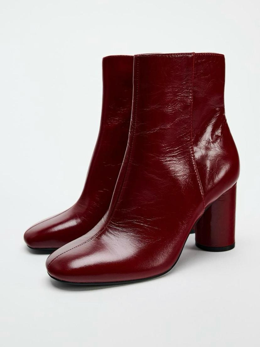 Botines charol granate